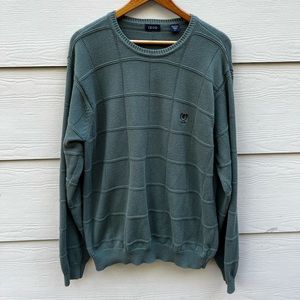 Vintage 90 S IZOD Cable Knit Pullover Sweater Dark Green Men’s Large